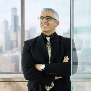 Man standing in front of window