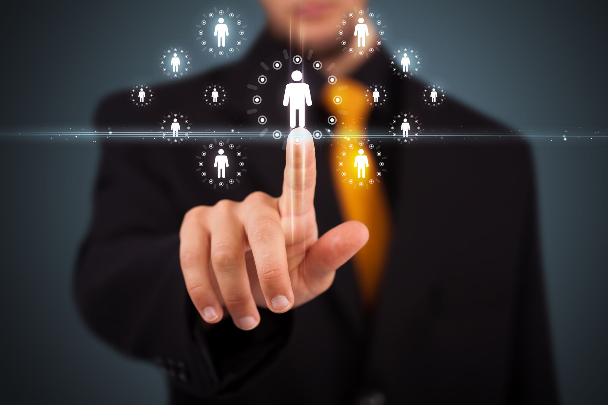 Career Development - Businessman using touchscreen view