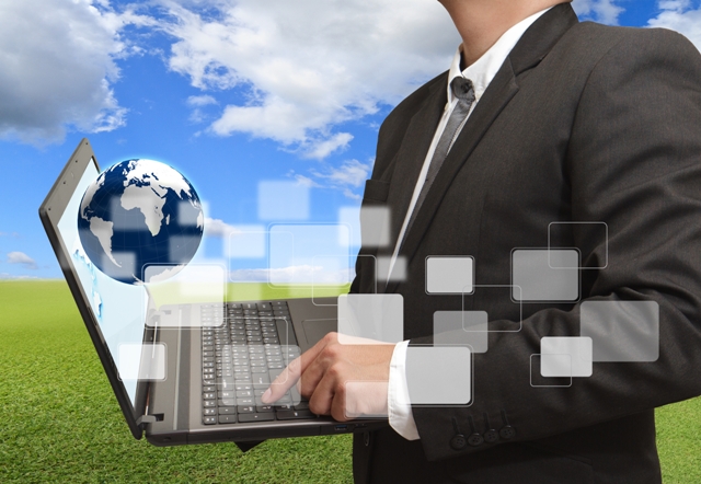 internet concept - with social media icons