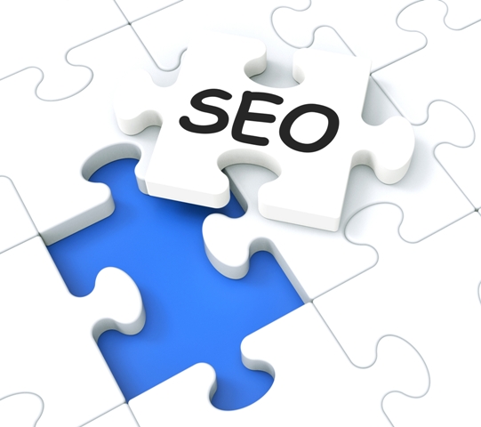 SEO Puzzle Showing E-Marketing, Promotions And Optimization