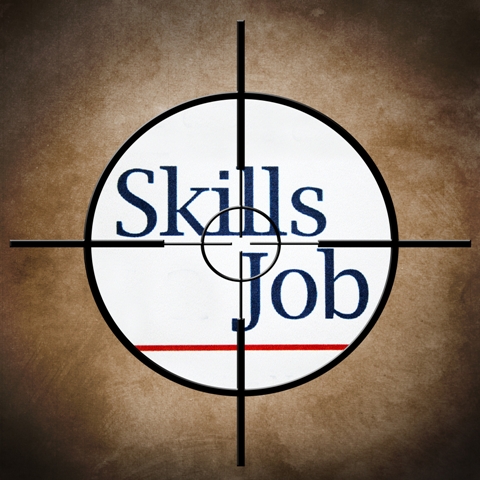 Job skills target concept
