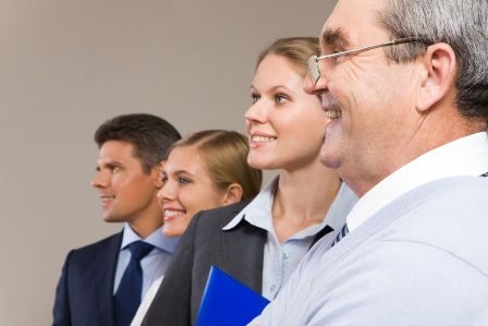 Leading Younger Employees - Group of professionals varying in age