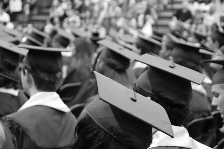 New Grads - Caps and Gowns B&W