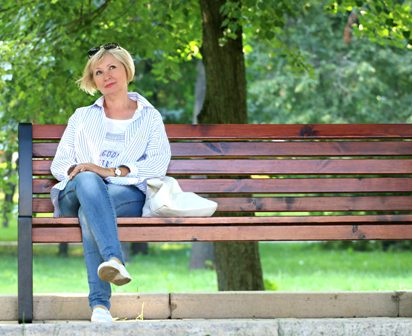 Jobs for Seniors - Woman on bench