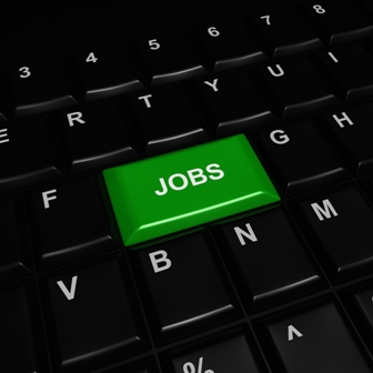 Military-to-Civilian-Advice-Black-Keyboard-with-Green-Job-Button