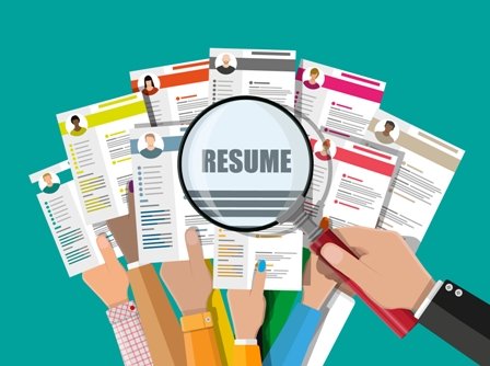 Resume reviewing - magnifying glass